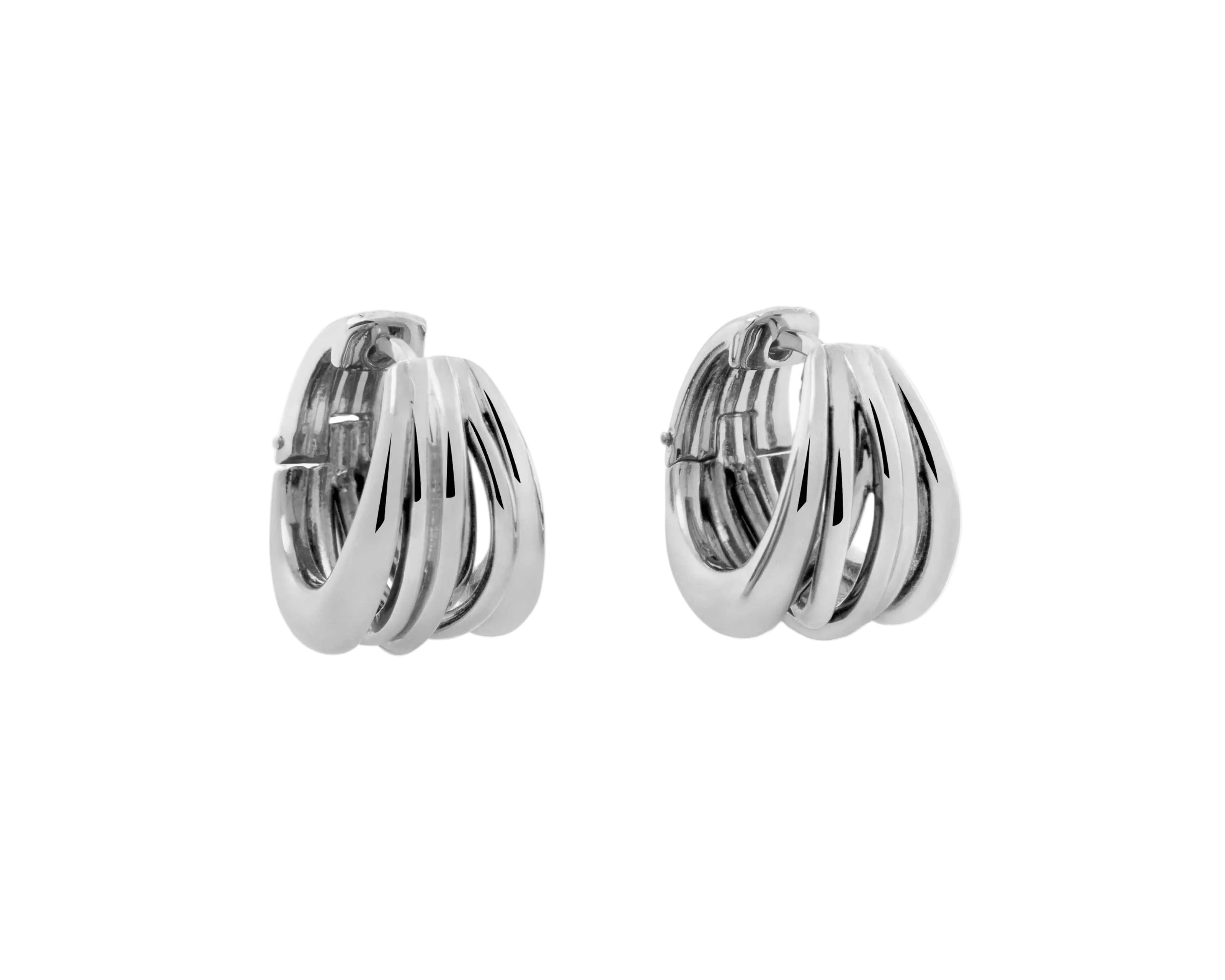 Şener Besim Dynasty Earrings silver — five entwined bands detail