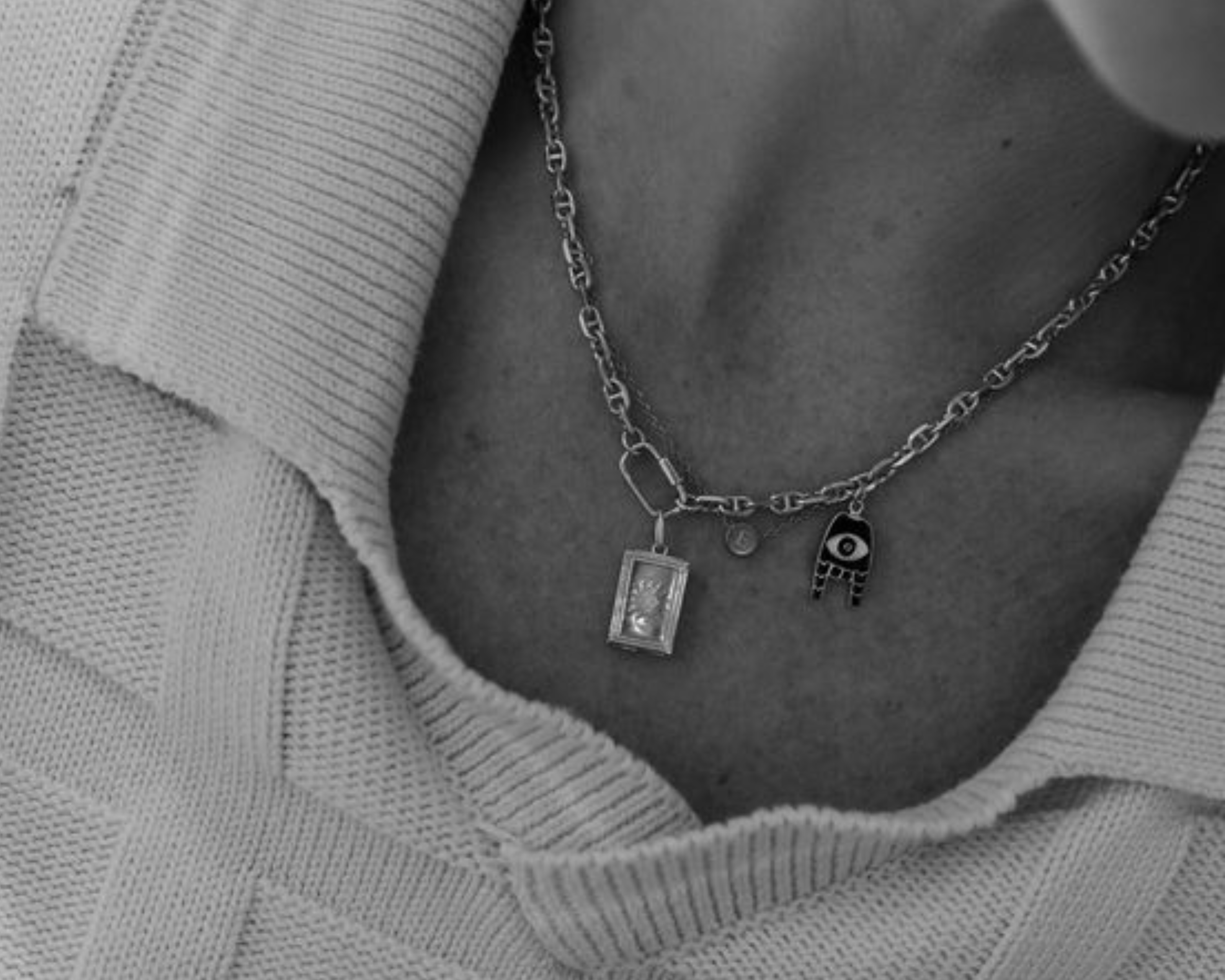 Şener Besim Evil Eye Enamel Charm feautured on Necklace Buildable Collection