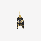 Sener Besim - sterling silver gold plated evil eye detailed enamel charm