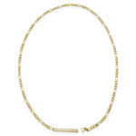 Figaro Chain Necklace Gold with bar clasp, Şener Besim