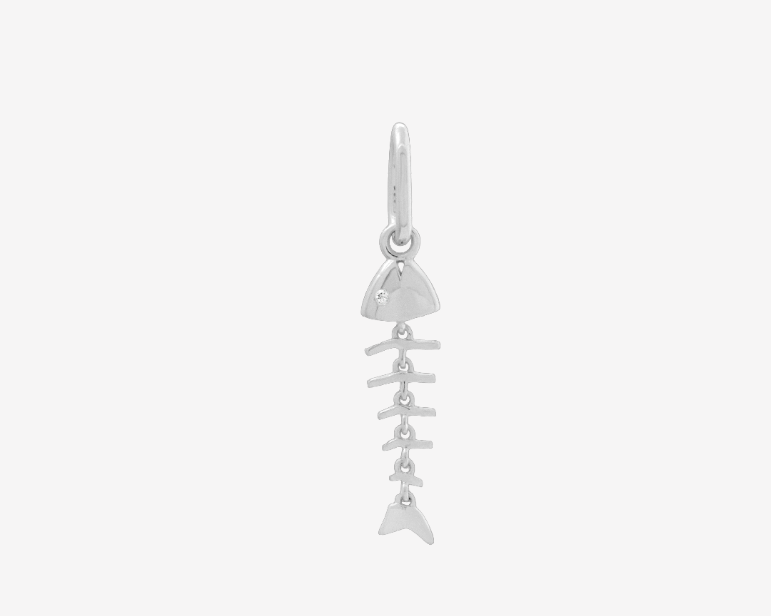 Şener Besim Fish Charm in rhodium plating — Buildable Collection