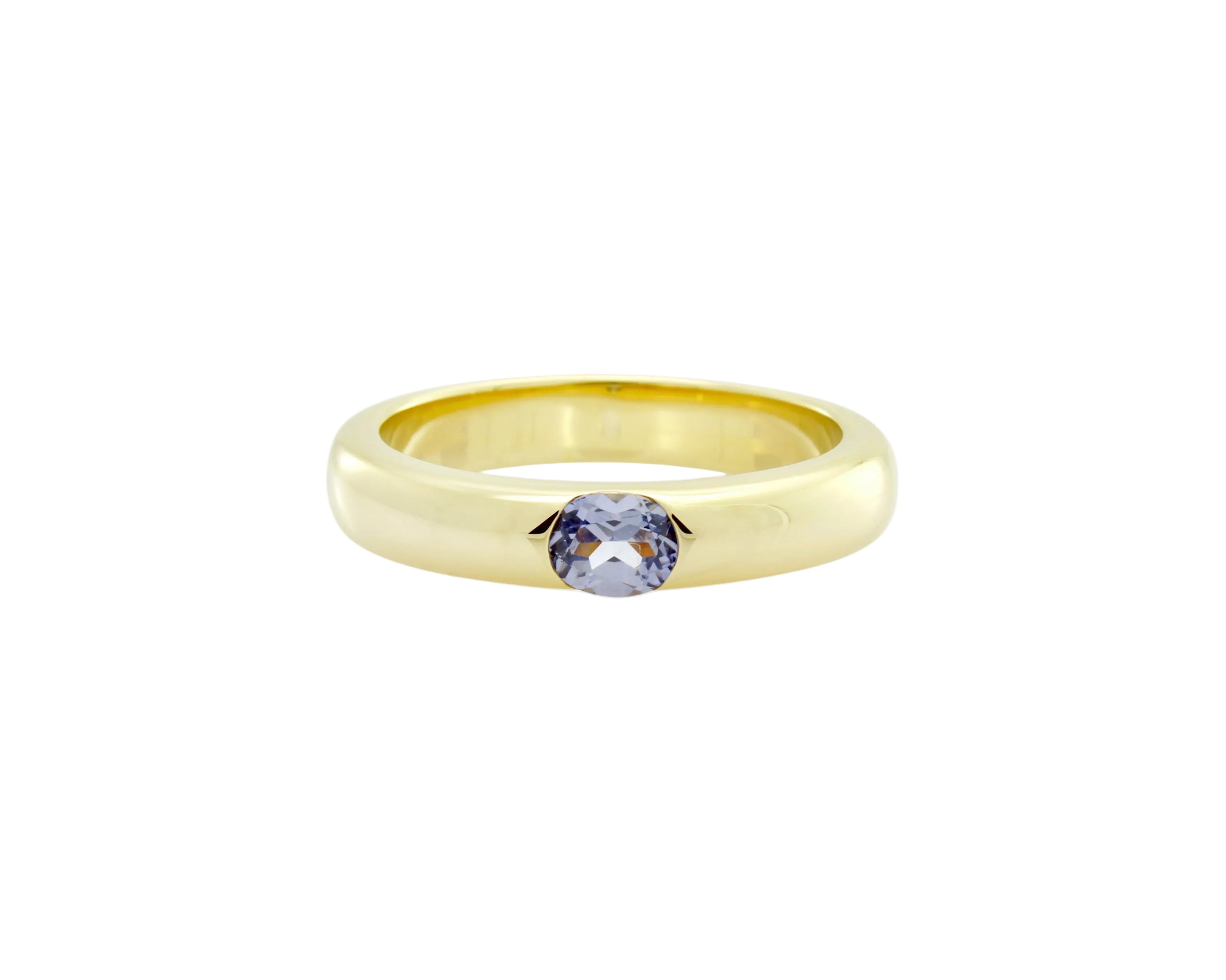 Gem Car Ring in Blue Sapphire and Gold - Sener Besim