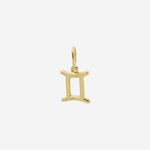 Şener Besim Gemini Charm in 14ct gold plating, flat lay