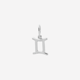 Şener Besim Gemini Charm in silver rhodium plating, flat lay