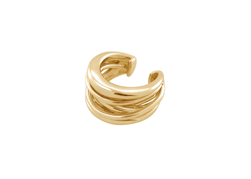 Şener Besim Dynasty Ear Cuff in gold — front view 