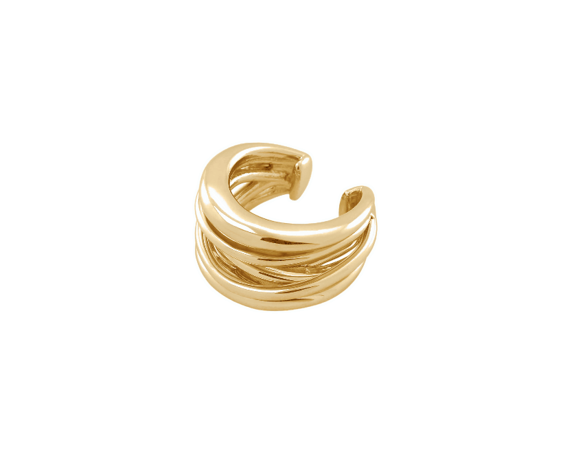 Şener Besim Dynasty Ear Cuff in gold — front view 