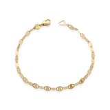 Şener Besim Link Bracelet with Clasp — Sterling Silver with Gold Plate