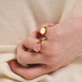 Sener Besim Gold Signet Ring Worn