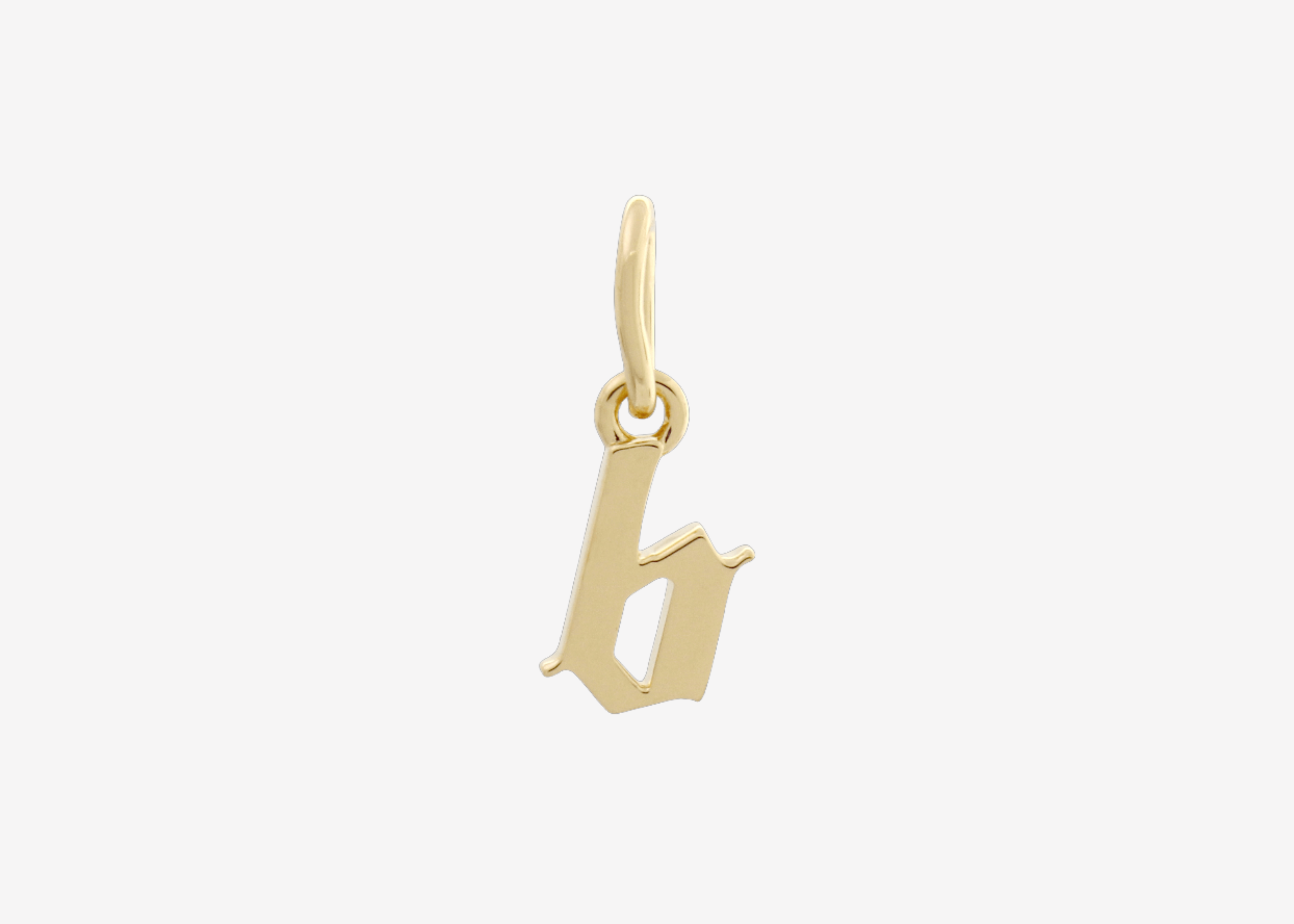 Şener Besim Gothic Letter B Charm in 14ct gold plating — Buildable Collection