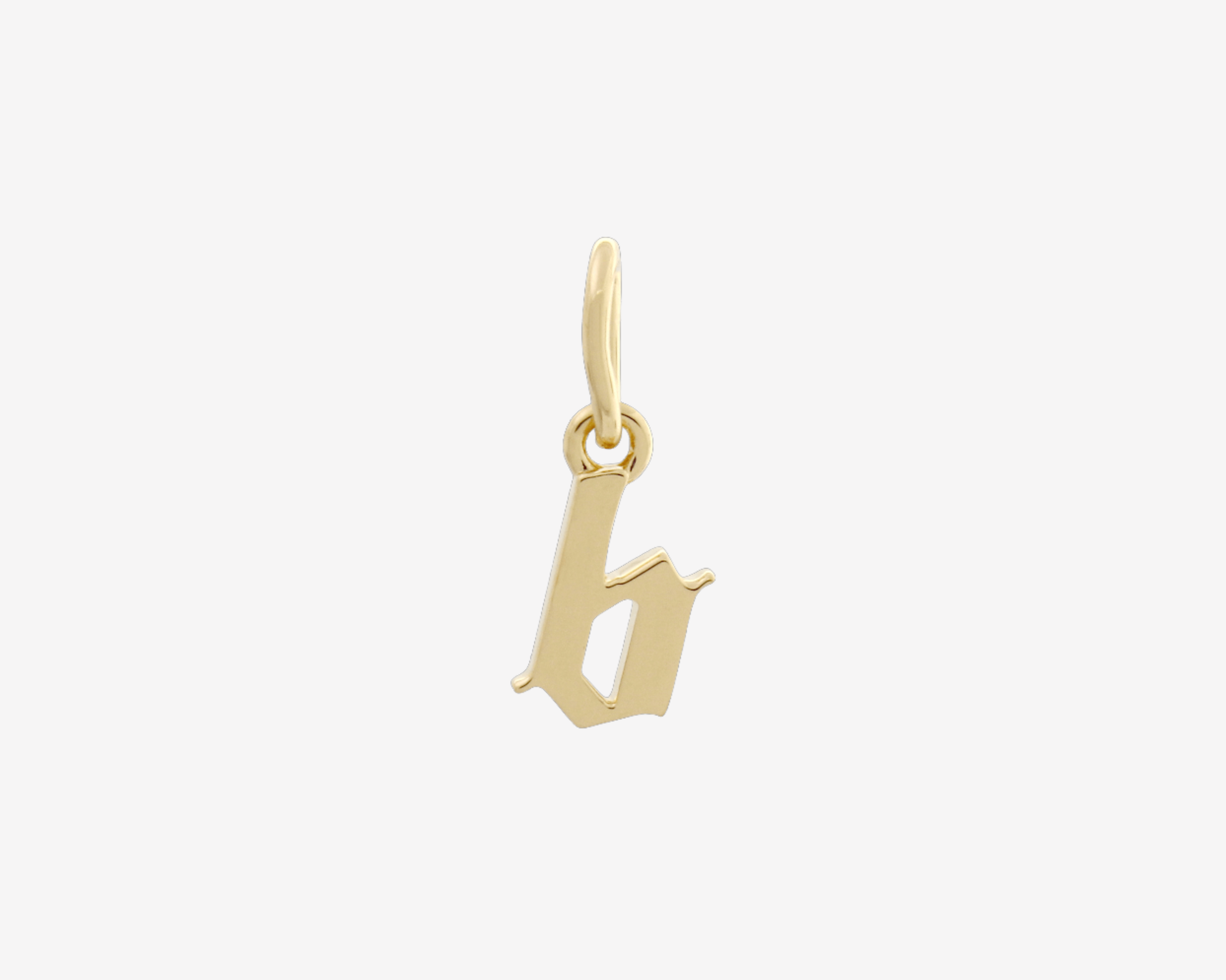 Şener Besim Gothic Letter B Charm in 14ct gold plating — Buildable Collection