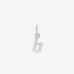 Şener Besim Gothic Letter B Charm in rhodium plating — Buildable Collection