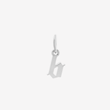 Şener Besim Gothic Letter B Charm in rhodium plating — Buildable Collection
