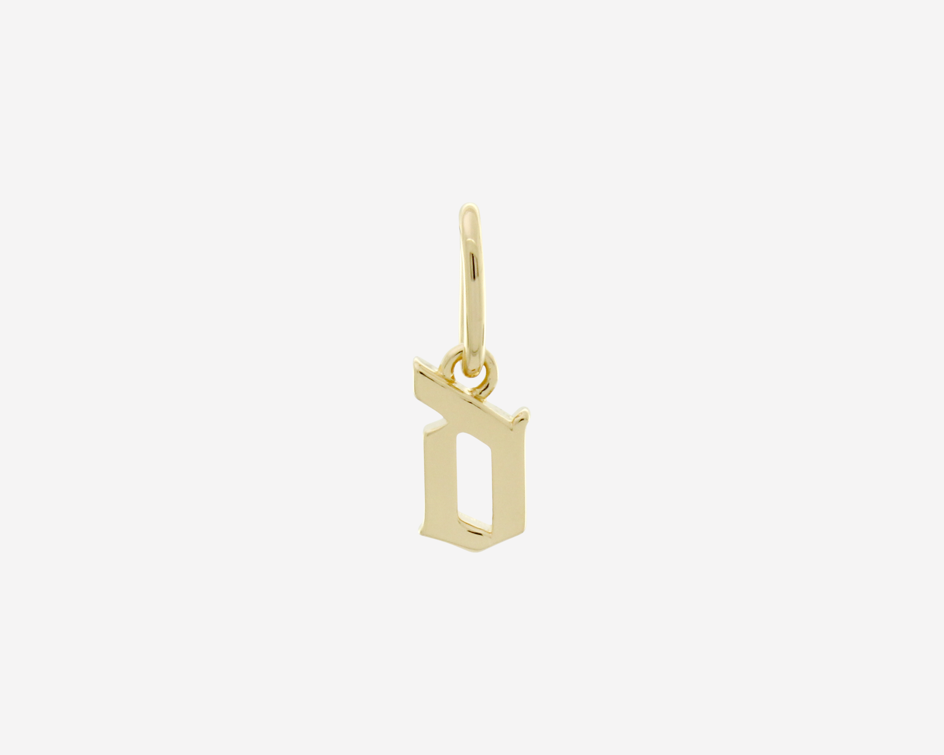 Şener Besim Gothic Letter D Charm in 14ct gold plating — Buildable Collection