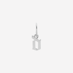 Şener Besim Gothic Letter B Charm in rhodium plating — Buildable Collection
