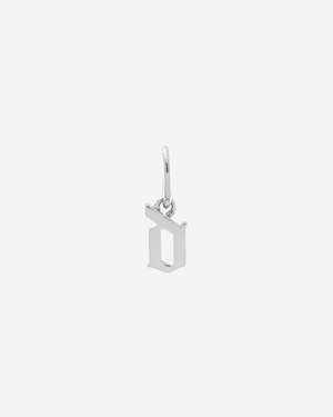 Gothic Letter Charm Silver / D