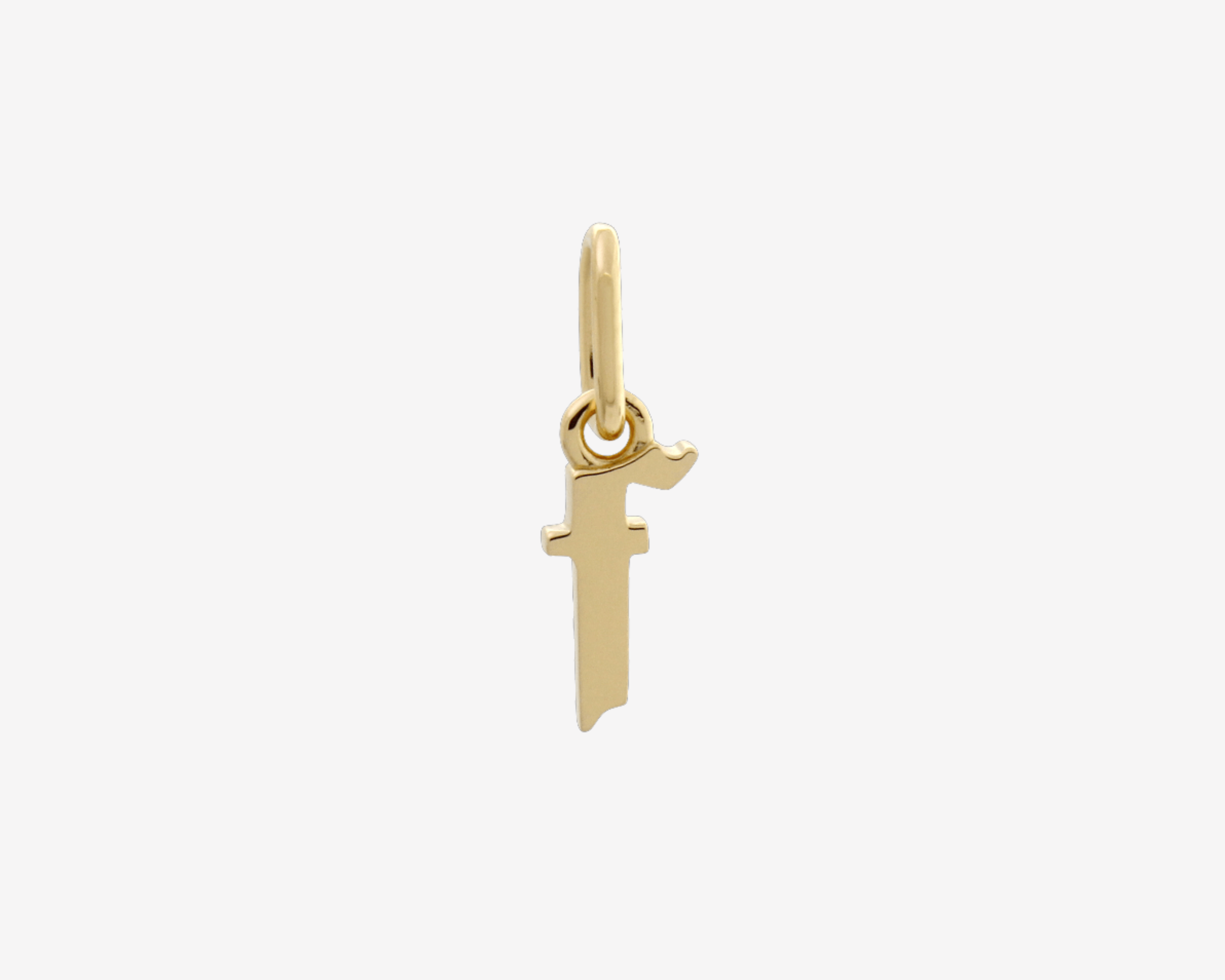 Şener Besim Gothic Letter F Charm in 14ct gold plating — Buildable Collection