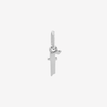 Şener Besim Gothic Letter F Charm in rhodium plating — Buildable Collection