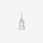 Şener Besim Gothic Letter G Charm in rhodium plating — Buildable Collection