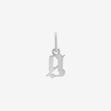 Şener Besim Gothic Letter G Charm in rhodium plating — Buildable Collection