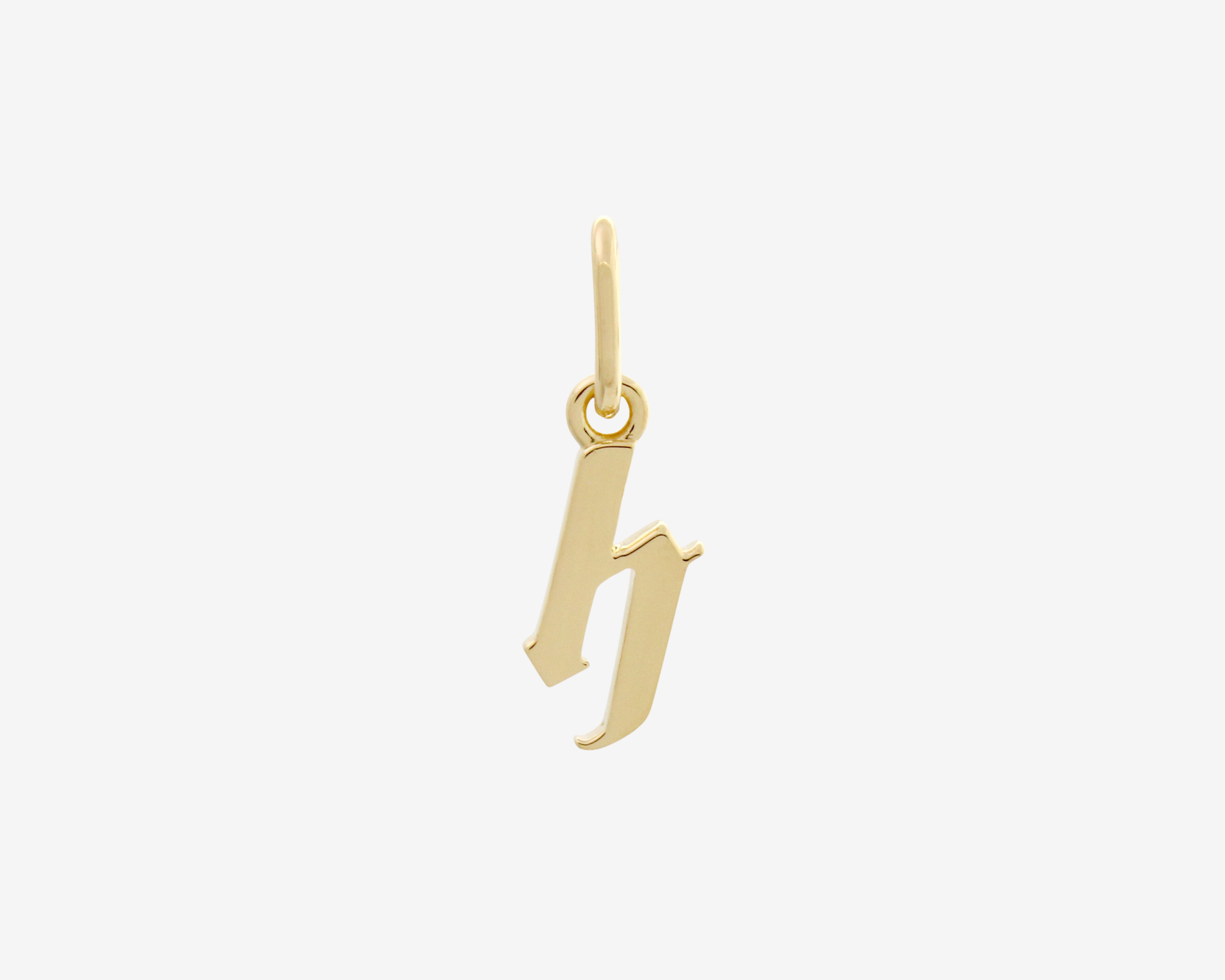 Şener Besim Gothic Letter H Charm in 14ct gold plating — Buildable Collection