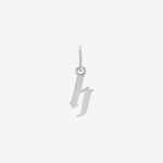 Şener Besim Gothic Letter H Charm in rhodium plating — Buildable Collection