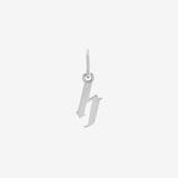 Şener Besim Gothic Letter H Charm in rhodium plating — Buildable Collection