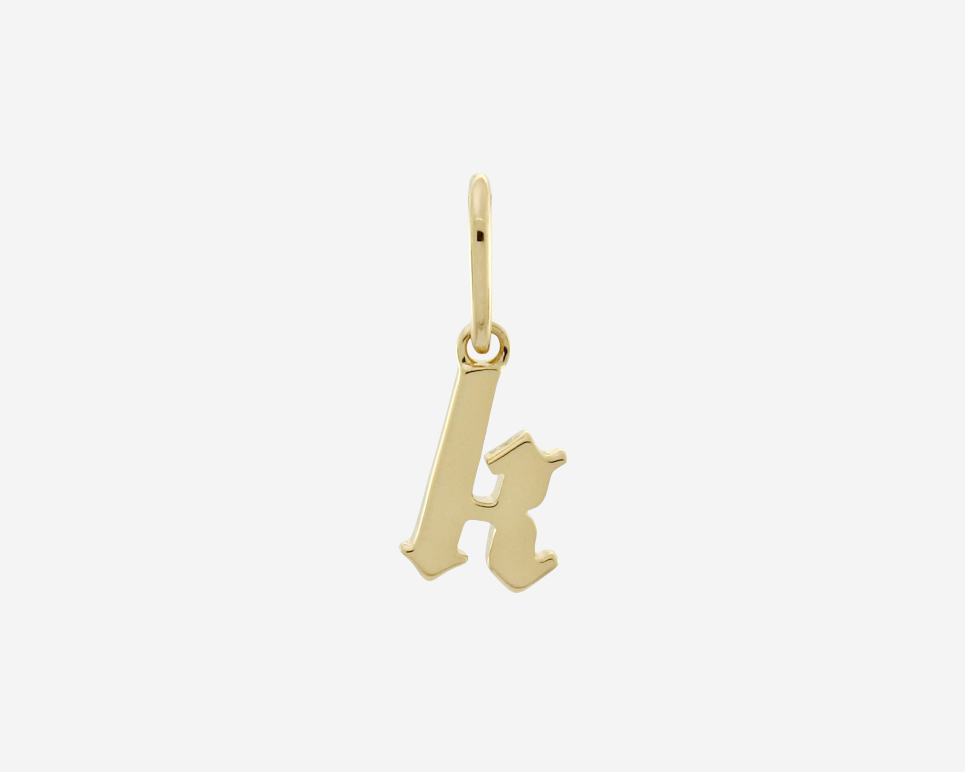 Şener Besim Gothic Letter K Charm in 14ct gold plating — Buildable Collection
