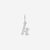 Şener Besim Gothic Letter K Charm in rhodium plating — Buildable Collection