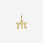 Şener Besim Gothic Letter M Charm in 14ct gold plating — Buildable Collection