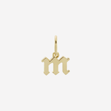 Şener Besim Gothic Letter M Charm in 14ct gold plating — Buildable Collection