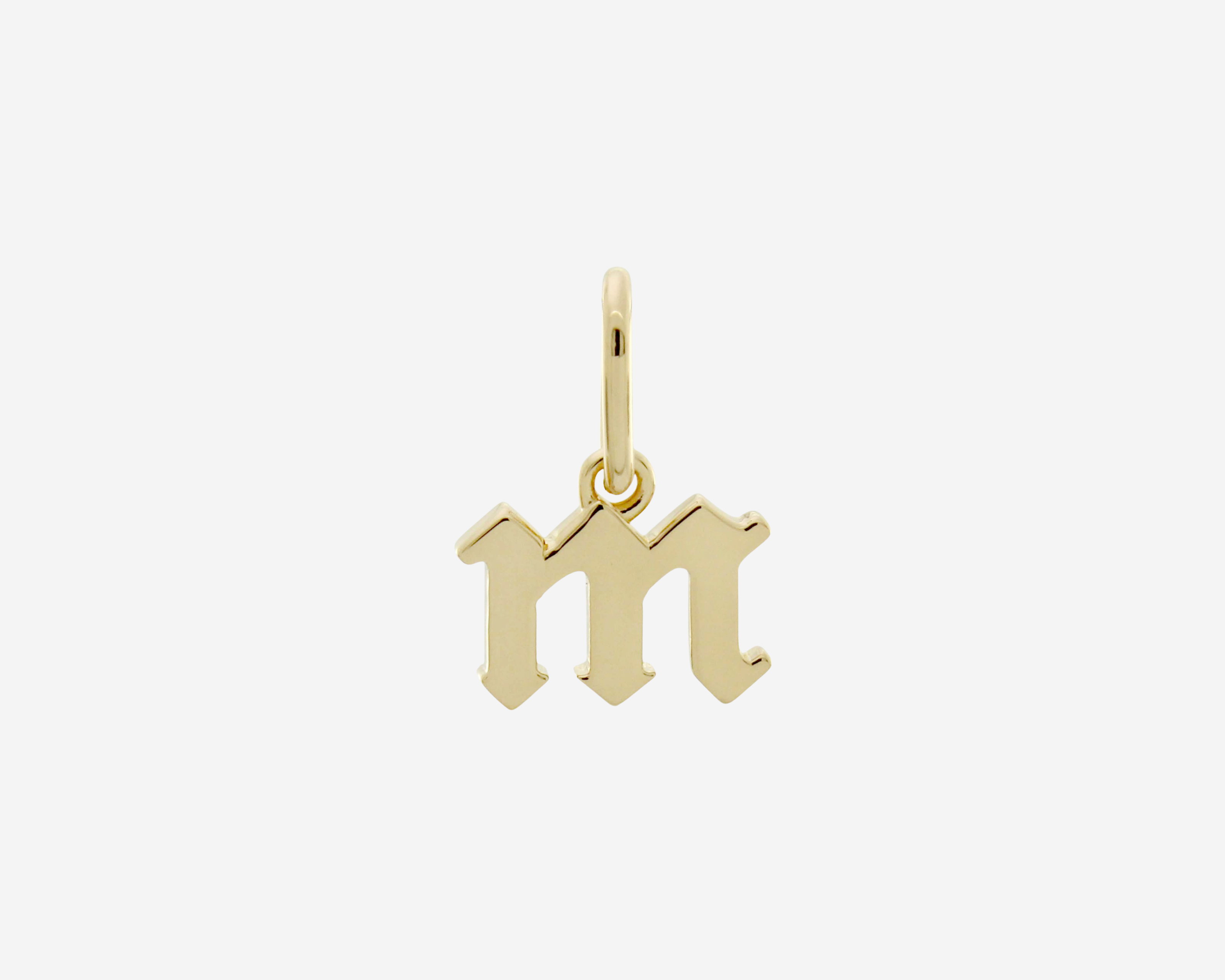 Şener Besim Gothic Letter M Charm in 14ct gold plating — Buildable Collection