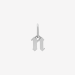 Şener Besim Gothic Letter N Charm in rhodium plating — Buildable Collection