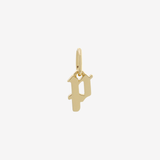 Şener Besim Gothic Letter P Charm in 14ct gold plating — Buildable Collection