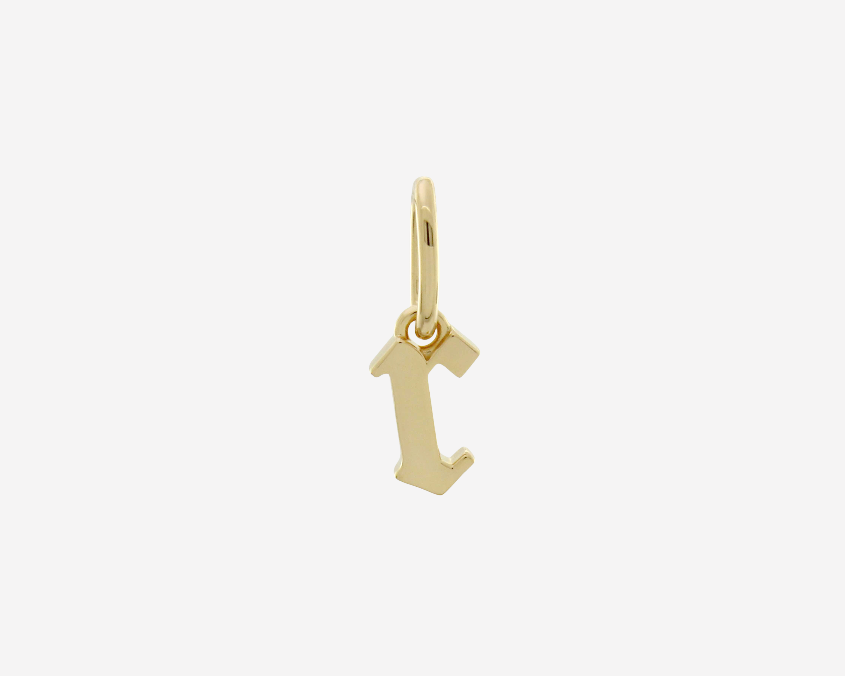 Şener Besim Gothic Letter R Charm in 14ct gold plating — Buildable Collection