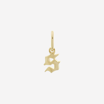 Şener Besim Gothic Letter S Charm in 14ct gold plating — Buildable Collection
