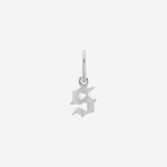 Şener Besim Gothic Letter S Charm in rhodium plating — Buildable Collection