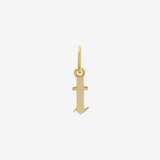 Şener Besim Gothic Letter T Charm in 14ct gold plating — Buildable Collection