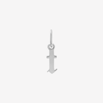 Şener Besim Gothic Letter T Charm in rhodium plating — Buildable Collection