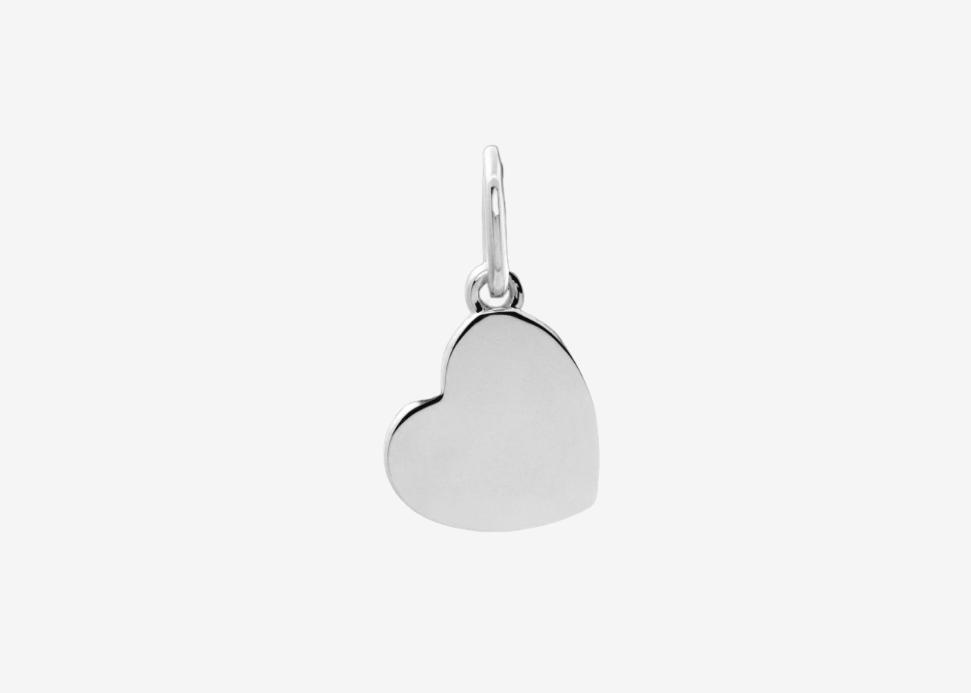 Şener Besim Heart Charm in rhodium plating — Buildable Collection