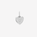 Şener Besim Heart Locket Charm in rhodium plating — Buildable Collection