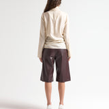 High Neck Top in Cream - Back View