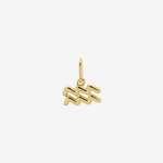 Aquarius Horoscope Charm Gold by Şener Besim in sterling silver with 14ct gold plating
