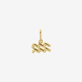 Aquarius Horoscope Charm Gold by Şener Besim in sterling silver with 14ct gold plating