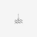 Aquarius Horoscope Charm Silver by Şener Besim in sterling silver with rhodium plating
