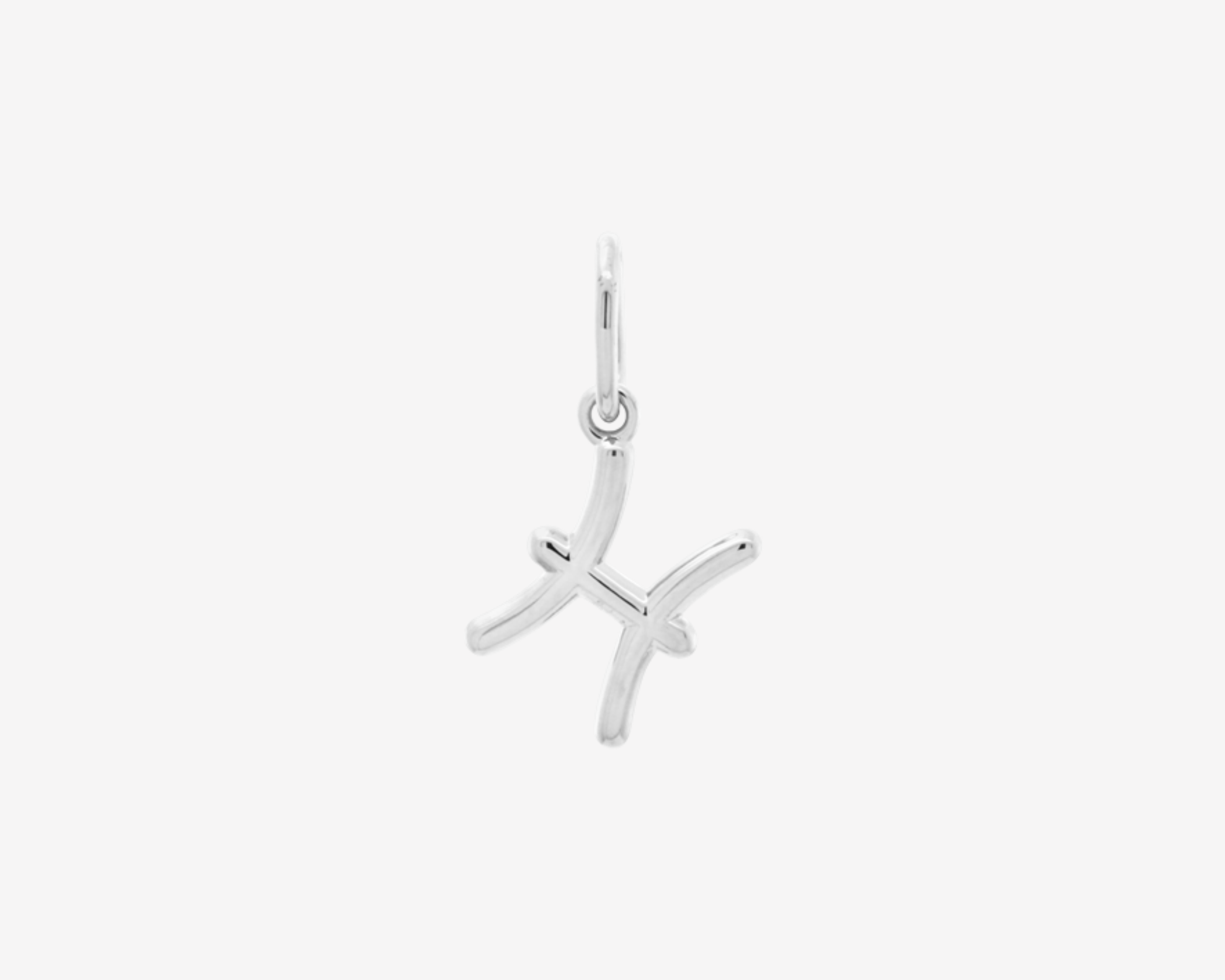 Pisces Horoscope Charm Silver by Şener Besim in sterling silver with rhodium plating