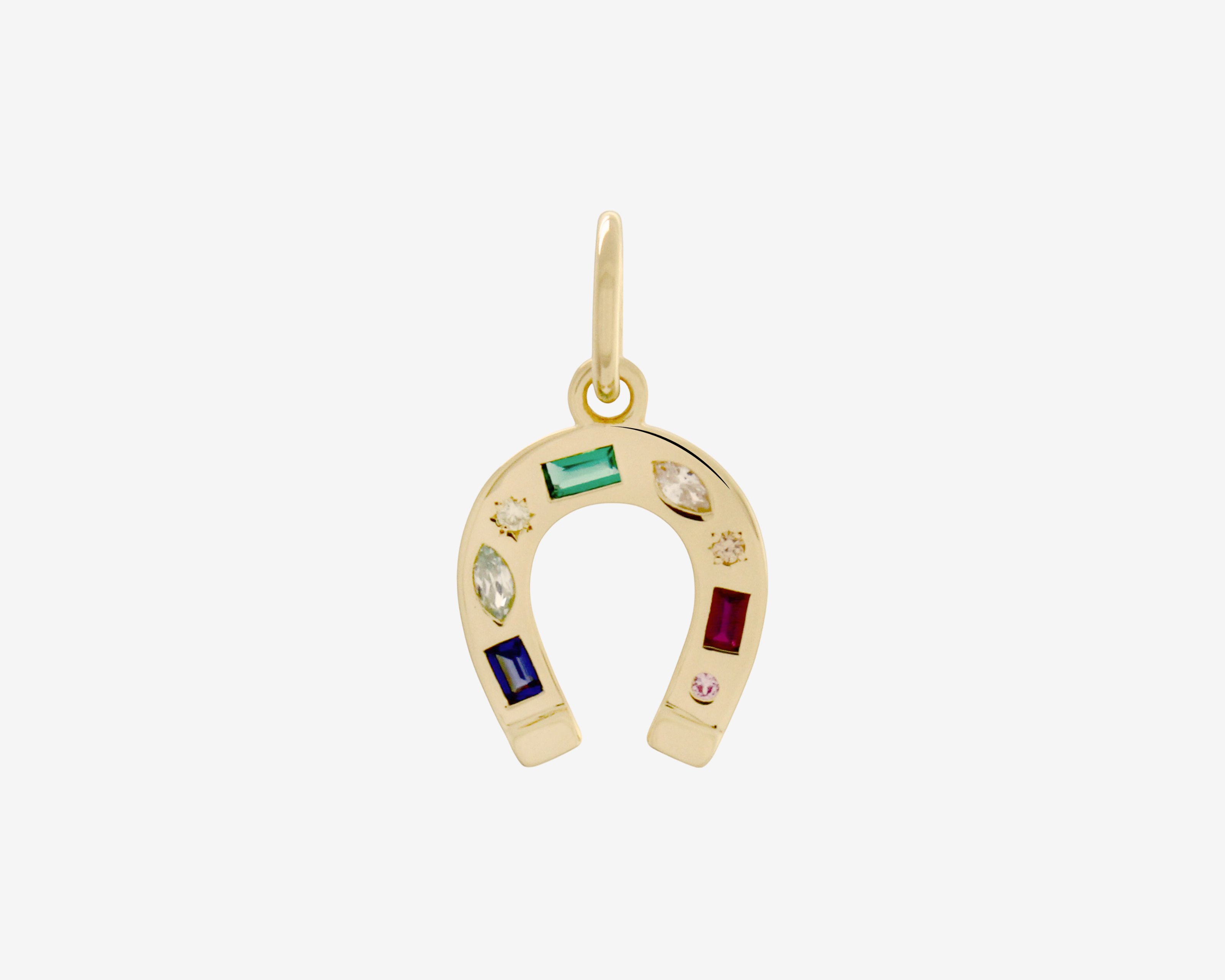 Şener Besim Horseshoe With Gems Charm in 14ct gold plating — Buildable Collection