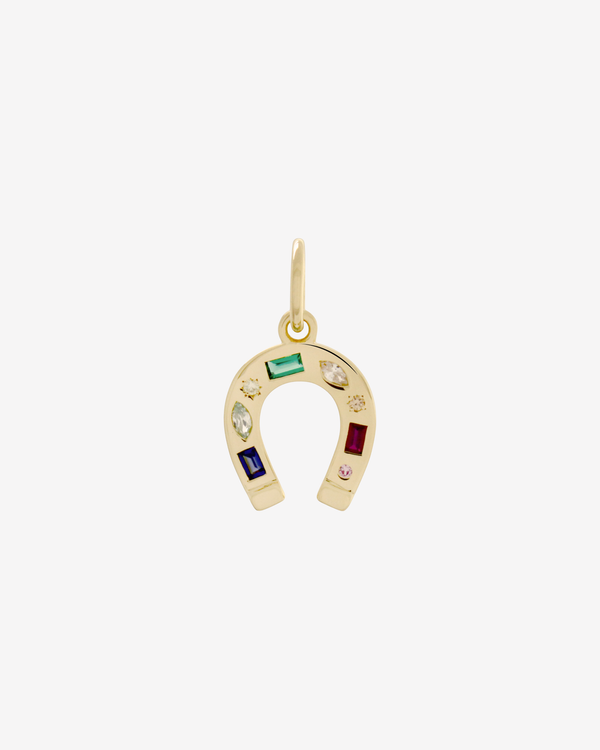 Şener Besim Horseshoe With Gems Charm in 14ct gold plating — Buildable Collection