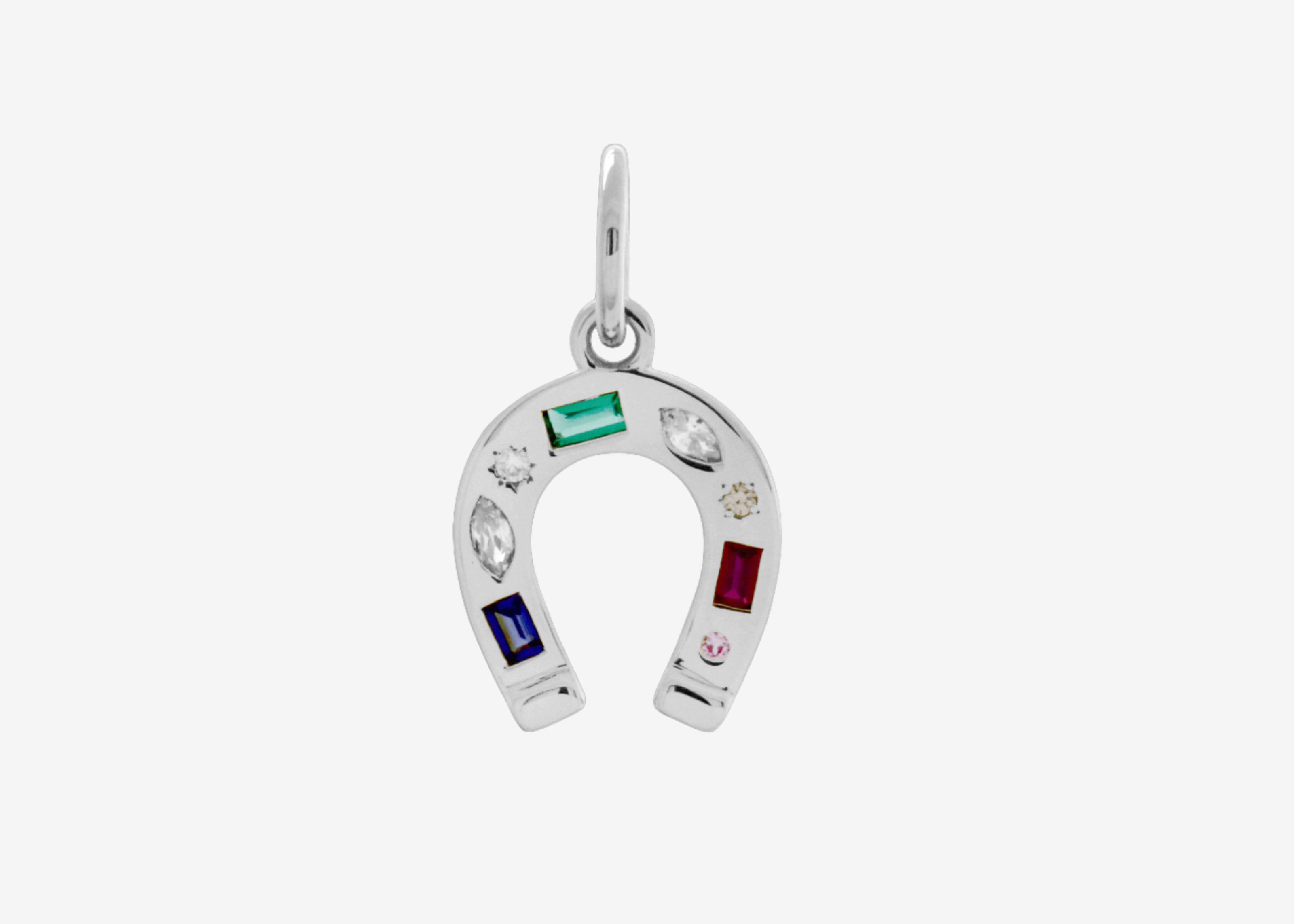 Şener Besim Horseshoe With Gems Charm in rhodium plating — Buildable Collection