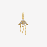 Şener Besim Jellyfish Charm in 14ct gold plating with lab-grown diamond accents — Buildable Collection