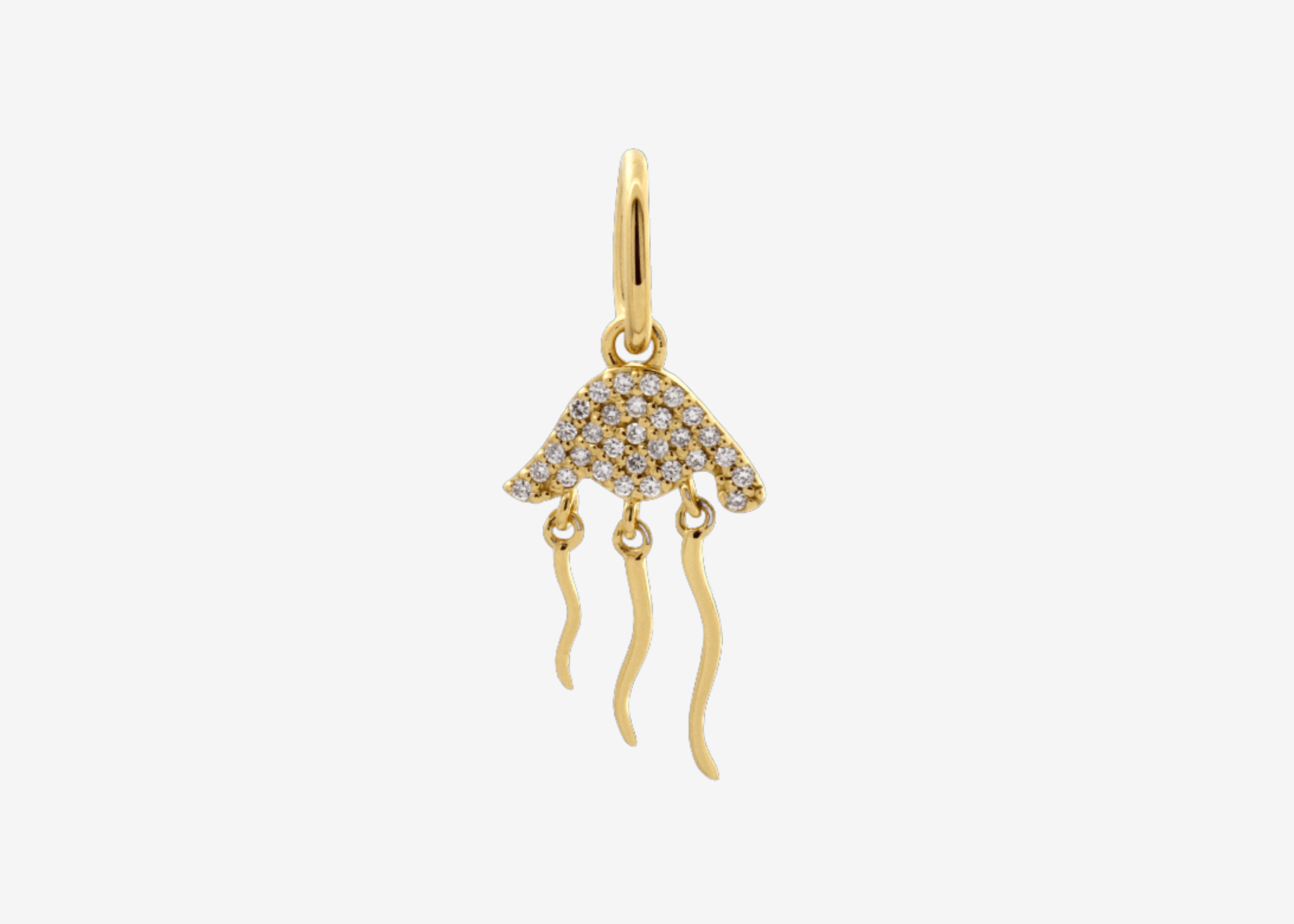 Şener Besim Jellyfish Charm in 14ct gold plating with lab-grown diamond accents — Buildable Collection